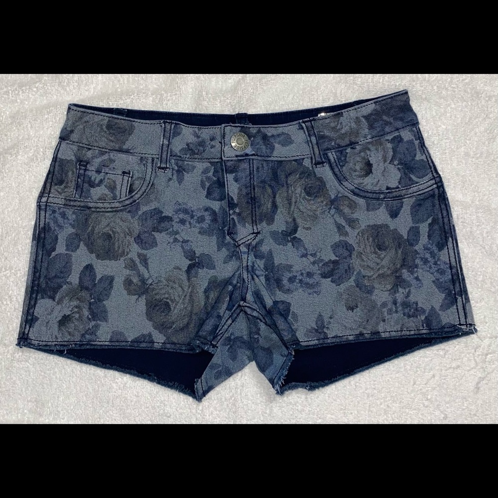 FlipSide reversible floral/ indigo denim shorts